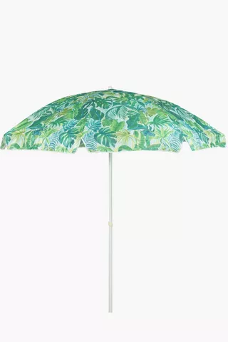 Tropical Leaf Beach Umbrella Extra Large 220CM