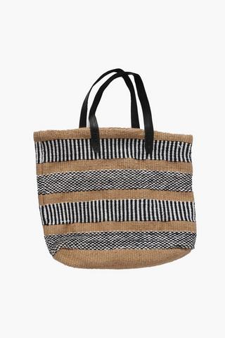 Jute Stripe Beach Bag