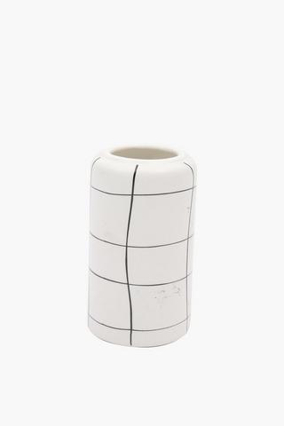 Block Check Ceremic Bath Tumbler
