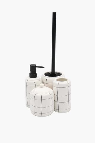 Block Check Ceremic Bath Tumbler
