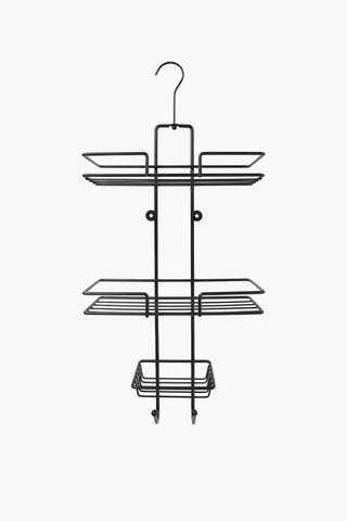 Powder Coated Steel 2 Tier Over the Door Shower Caddy, Chrome (As