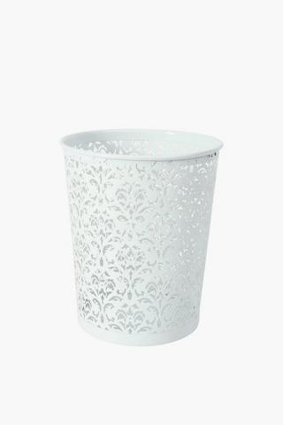 Metal Floral Stencil Bin