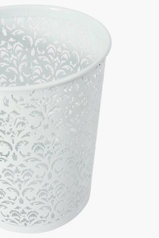 Metal Floral Stencil Bin