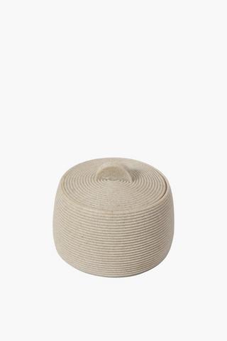 Ribbed Sandstone Cotton Bud Holder