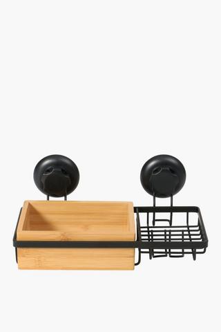 Wooden Rack Soap Dish With Suction Nozzle