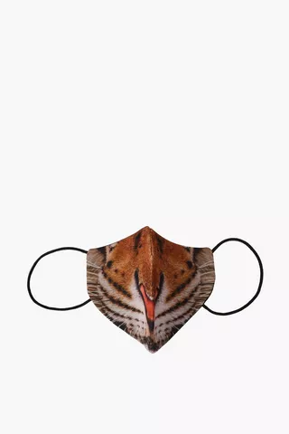 Digital Tiger Face Mask