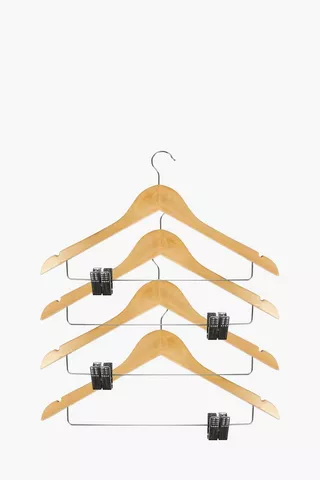 Pack Of 4 Wooden Hangers