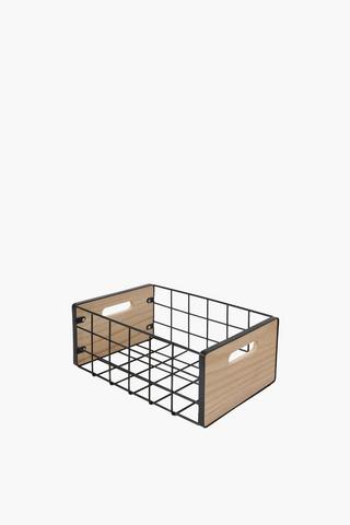 Metal And Wood Utility Basket, Medium
