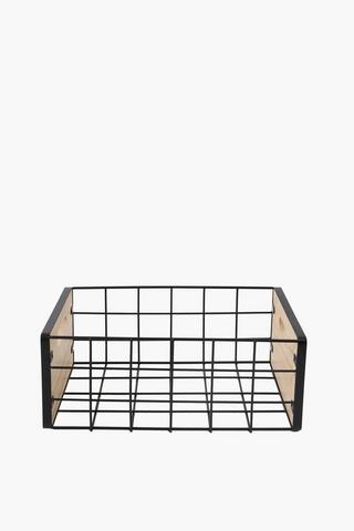Metal And Wood Utility Basket, Medium