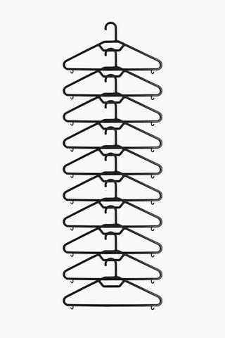 Plastic Hangers Black 10 Pack
