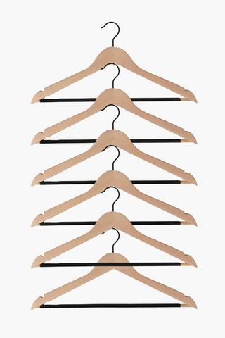 6 Pack Wooden Hangers