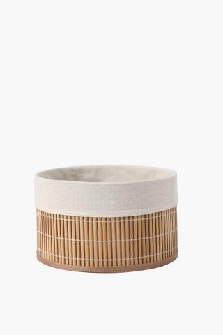 Round Bamboo Utility Basket Small