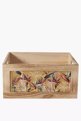 Strelitzia Wooden Crate, Large