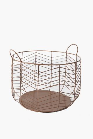 Bronze Round Metal Utility Basket, Large