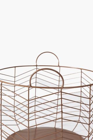 Bronze Round Metal Utility Basket, Large