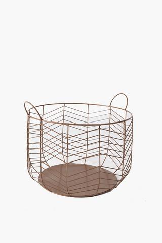Bronze Round Metal Utility Basket, Medium