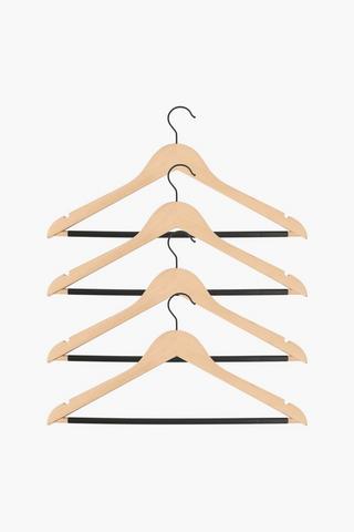 4 Pack Wooden Hangers