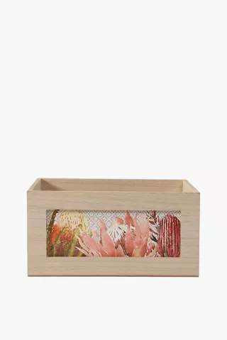 Floral Wooden Crate Medium