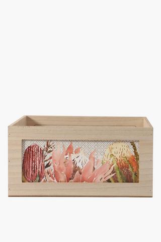 Floral Wooden Crate Large