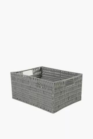 Plastic Woven Utility Square Basket, Extra Large
