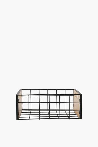 Metal And Wood Utility Basket Medium