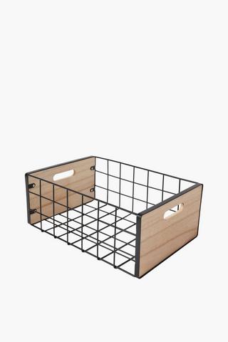 Metal And Wood Utility Basket, Large