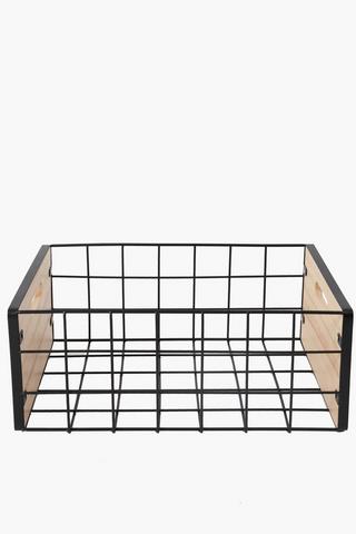 Metal And Wood Utility Basket, Large
