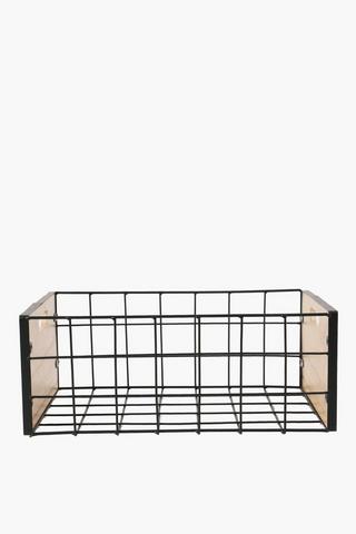 Metal And Wood Utility Basket Large
