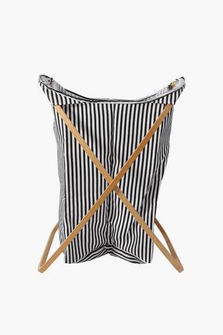 Pinstripe Butterfly Laundry Basket, Large