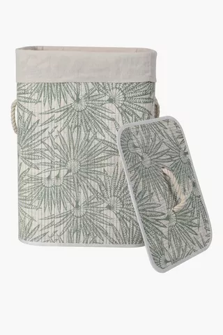 Printed Knock Down Bamboo Laundry Basket