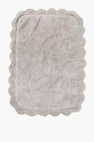 Cotton Crochet Edge Bath Mat