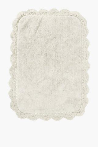 Cotton Crochet Edge Bath Mat