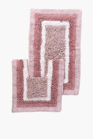 2 Piece Mingle Square Bath Mat Set