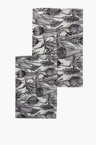 2 Piece Digital Protea Bath Mat Set