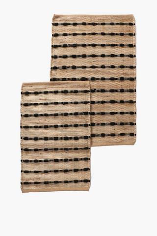 2 Piece Jute Chindi Bath Mat Set