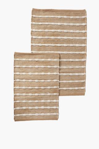 2 Piece Jute Chindi Bath Mat Set