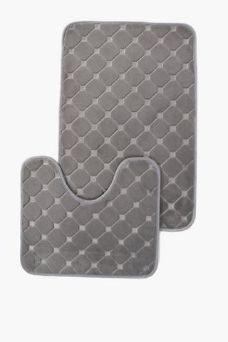 2 Piece Embossed Foam Bath Mat Set