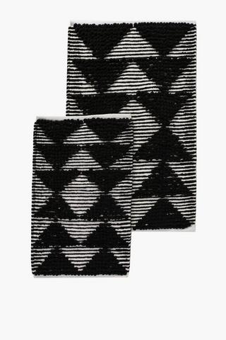 2 Pack Micro Triangle Bath Mat Set