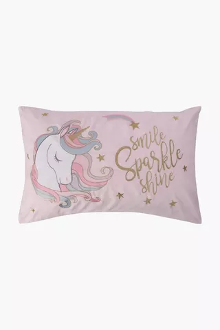 Embroidered Unicorn Novelty Pillowcase