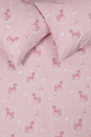 Winter Unicorn Wreath Brushed Cotton Fitted Sheet