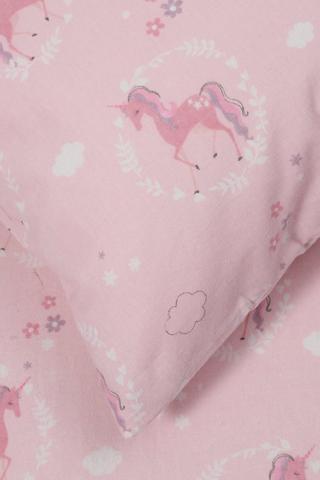 Winter Unicorn Wreath Brushed Cotton Fitted Sheet