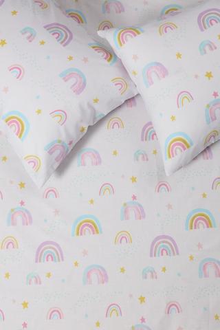 Polycotton Fitted Printed Rainbow Sheet