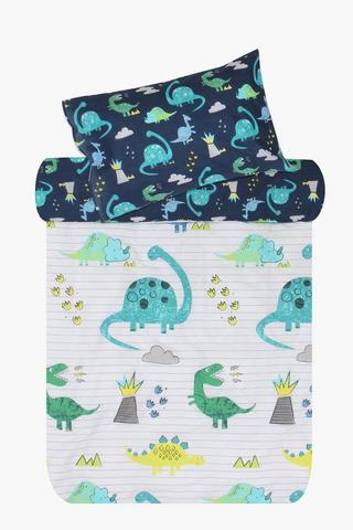 Polycotton Printed Dinosaur Duvet Cover Set