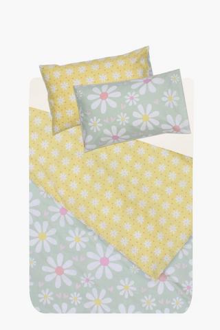 Polycotton Daisy Reversible Duvet Cover Set