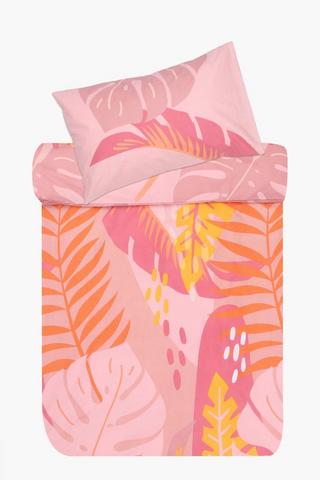 Polycotton Tropical Leaves Duvet Cover Set
