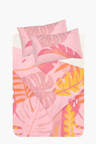 Polycotton Tropical Leaves Duvet Cover Set