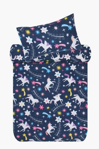 100% Brushed Cotton Gia Unicorn Duver Cover Set