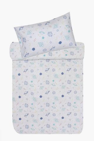 100% Brushed Cotton Space Sketch Duver Cover Set
