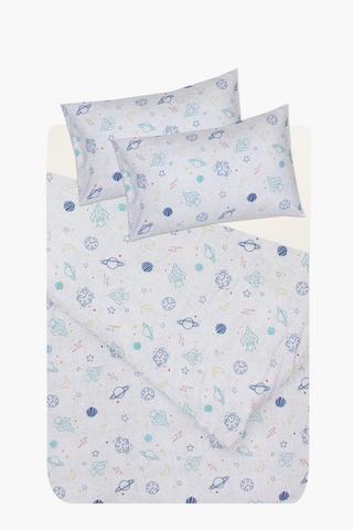 100% Brushed Cotton Space Sketch Duver Cover Set