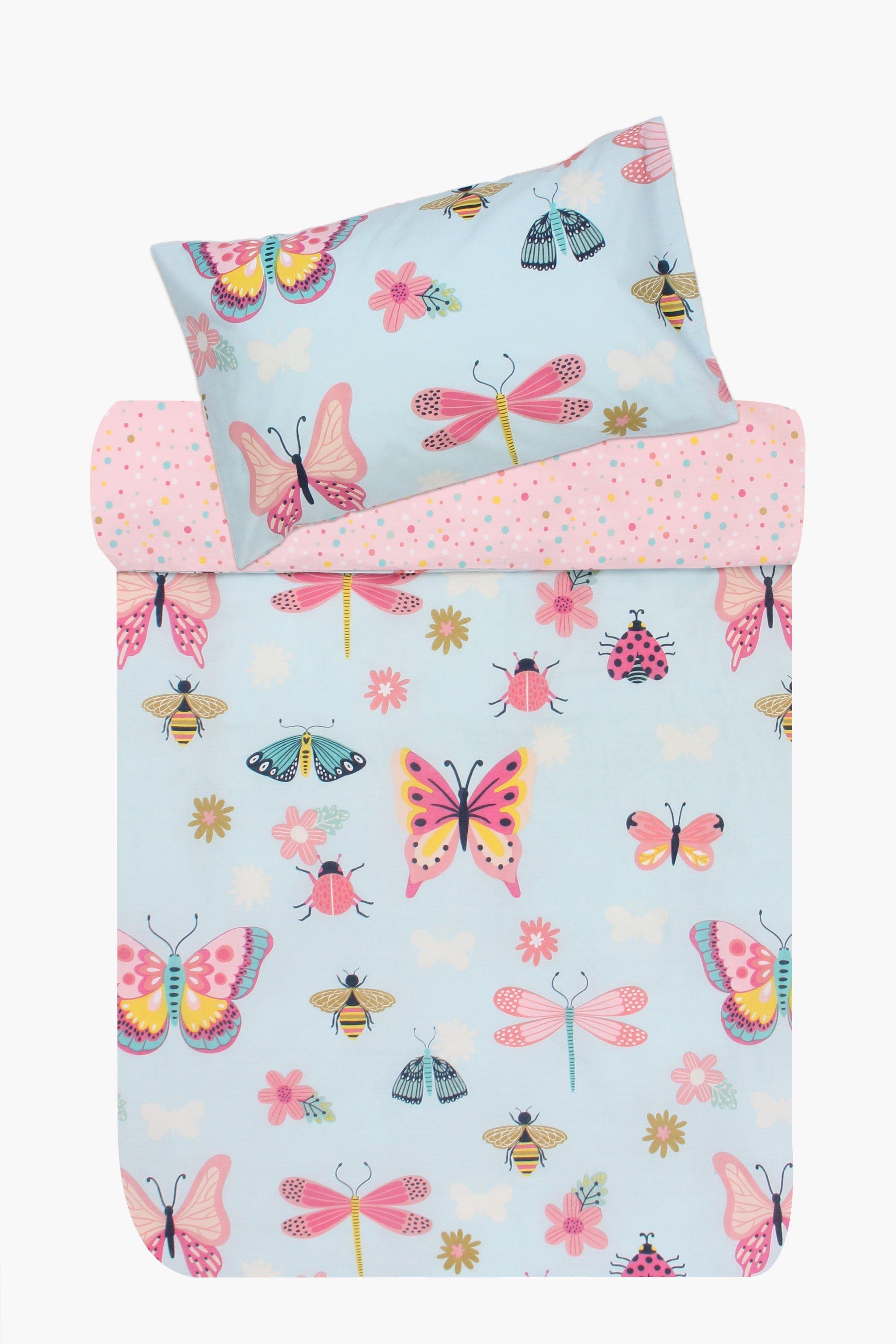 Polycotton Butterflies Reversible Duvet Cover Set